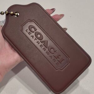 NWT Coach XL RARE HUGE Hangtag purse bag charm dark brown leather NEWEST